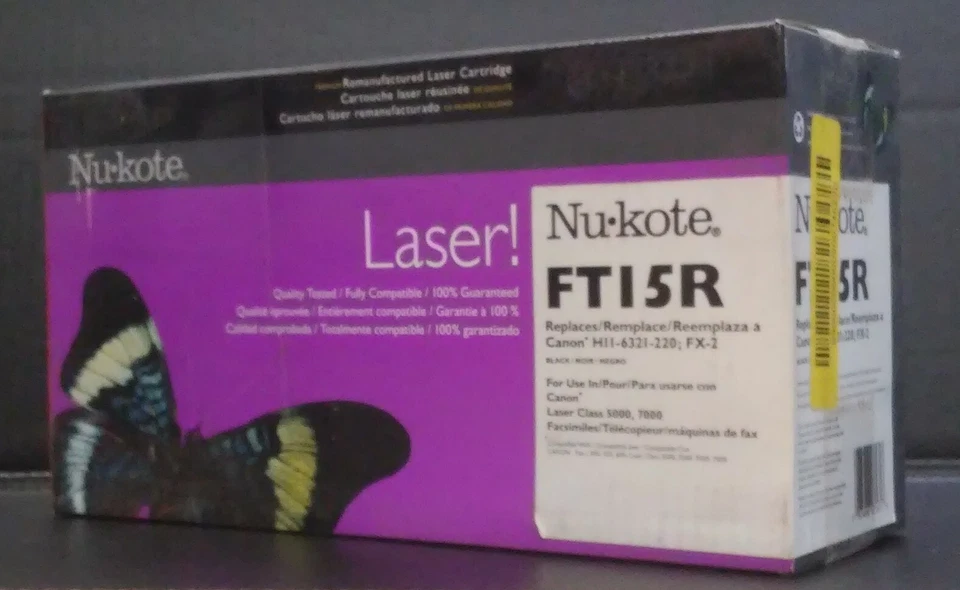 Nu-Kote FT15R Laser Cartridge Replaces Canon HII-6321-220; FX-2 (Black) - Image 1 of 1