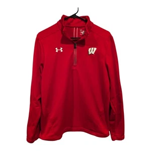 Under Armour Wisconsin Badgers Herren rot 1/4 Zip Pullover Sweatshirt Gr. Small - Bild 1 von 4