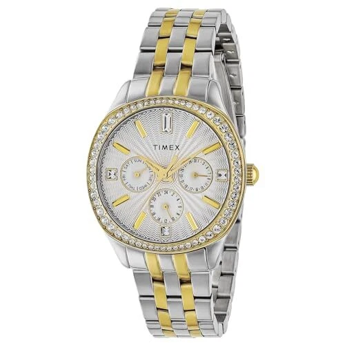 [Timex] Orologio ARIANA ottone quarzo 36 mm marca TW2W17900 argento/oro - Immagine 1 di 4