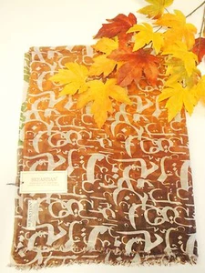 100% Seide Schal Halstuch Fine Art of Handmade Ölgemälde Alphabet - Bild 1 von 10