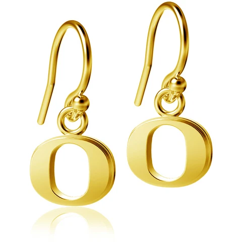 Women's Dayna Designs Oregon Ducks Gold Plated Dangle Earrings Cover