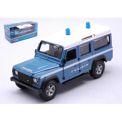 LAND ROVER DEFENDER LWB POLIZIA 1:32 Burago Forze dell'Ordine Modellino Nuovo - Immagine 1 di 3