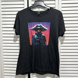 Next Level Apparel Graphic T-Shirt XXL Dark Grey Female Samurai - Picture 1 of 18