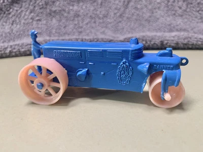 Vintage Banner Hard Plastic Steam Roller Toy Blue And Pink 4” - Image 1 of 4