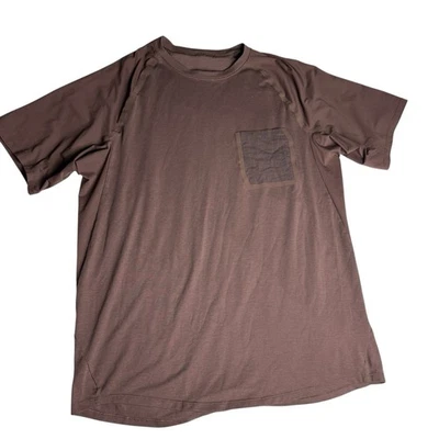 Camiseta Lululemon Para Hombre L Marrón Atlética Gimnasio Entrenamiento Correr Senderismo Aire Libre Foto 1 de 4