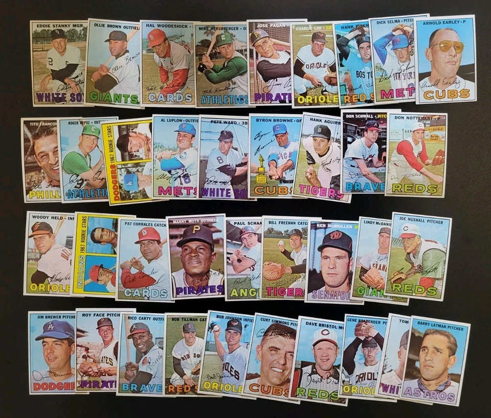 1967 Topps Baseball Cards - 38 Different EX to EXMT - Roy Face | Manny Mota - Image 1 of 4