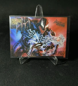 1995 Marvel Masterpieces Gold Foil Signature Series Venom vs. Silver Sable #107 - Imagen 1 de 2