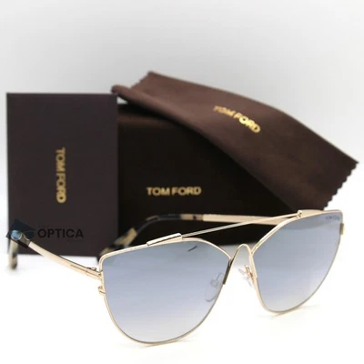 Новые женские солнцезащитные очки Tom Ford FT563 28C бледно-золотистые синие зеркальные линзы 64 мм - Изображение 1 из 4