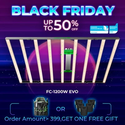 Luz de crecimiento LED Mars Hydro FC 1200W 2025 espectro completo aplicación comercial controlada Foto 1 de 4