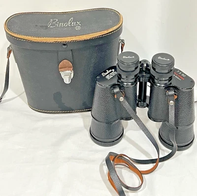 Vintage Binolux Triple Tested Coated Optics Binoculars 7x50 w/Case 372ft 1000yds - Image 1 of 4