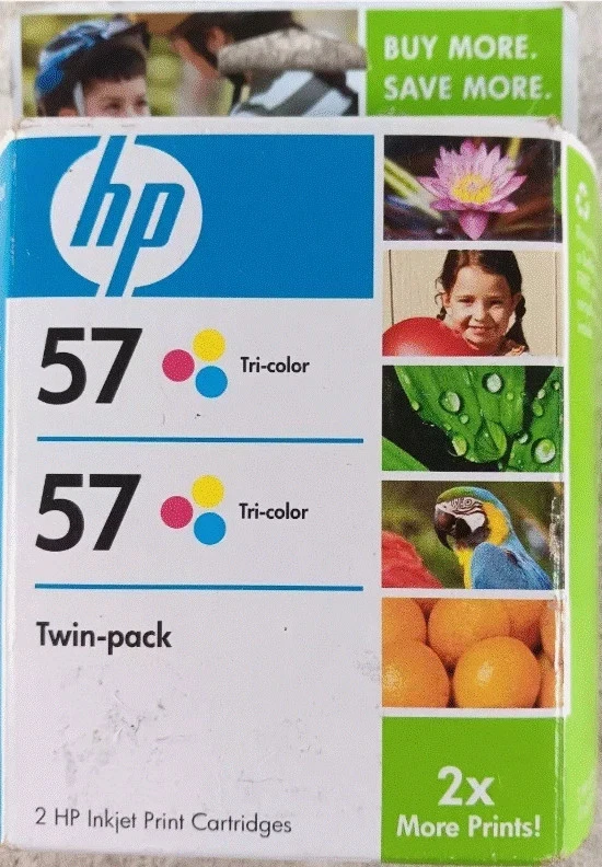 HP 57 - TWO Genuine Tri-Color Ink Cartridges - No Box But Sealed/Free Shipping - Image 1 of 1