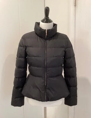 NUEVO CON ETIQUETAS $498 Kate Spade New York Talla 2 Peplum Puffer Down Chaqueta Corta Abrigo Negro  Foto 1 de 4
