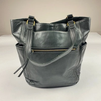 Cartera bolso cubo de cuero negro Margot New York Foto 1 de 4