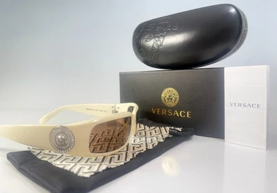 Очки солнцезащитные 4044-B Versace белые оправы медуза стразы монета / сменные линзы - Изображение 1 из 4