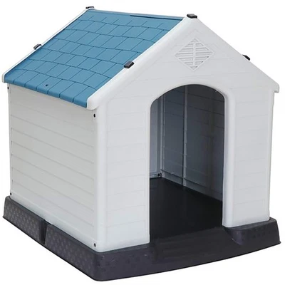 ZENY Plastic Durable Pet Dog House Indoor Outdoor Insulated Puppy Shelter Blue