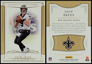 National Treasures Drew Brees Gold 2018/35 SSP Saints Salón de la fama QB - Imagen 1 de 3