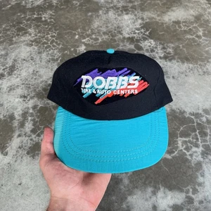 Vintage 90’s Dobbs Tire SnapBack Trucker Hat Made In USA Auto Car Black  - Picture 1 of 4