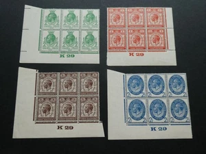 GB 1929 PUC SET 4 EN MANDOS BLOQUES 6 (5 MNH/UMM) - Imagen 1 de 2