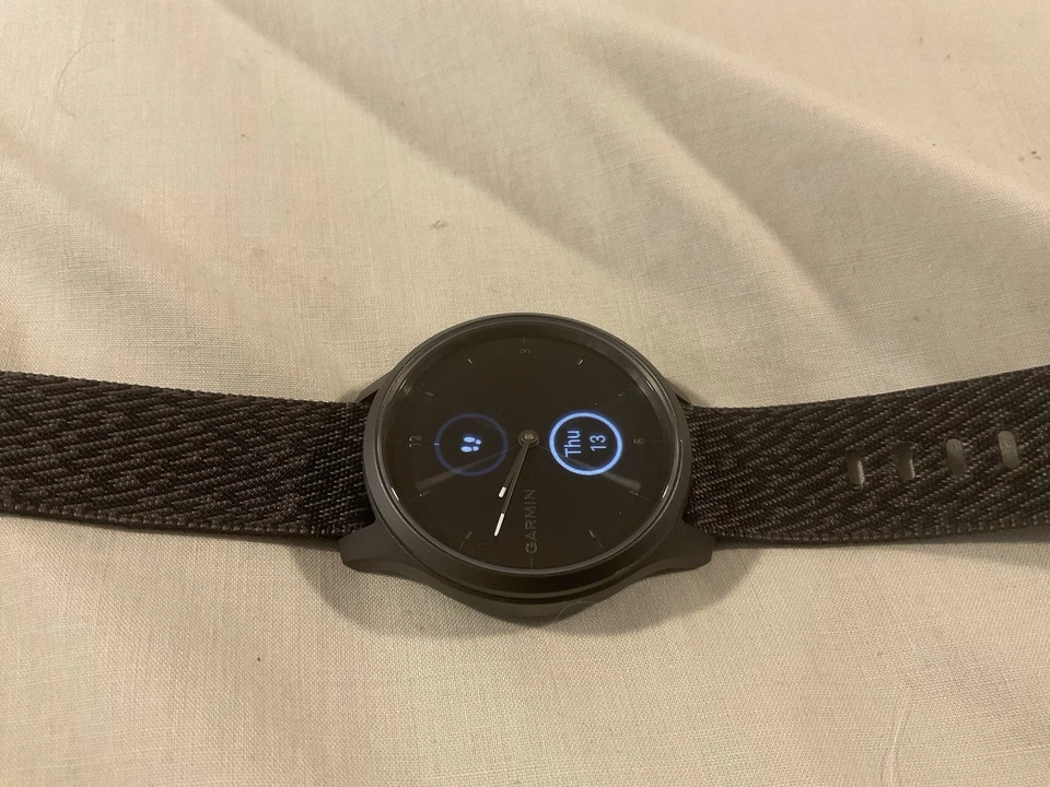 Garmin Vivomove Style GPS Watch Nylon Black Pepper Graphite Hybrid Smartwatch - Image 1 of 4