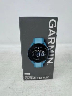 Garmin Forerunner 165 Music Running Smartwatch AMOLED Training Turquoise - Image 1 of 4