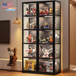 Display Cabinet with Acrylic Glass Door 5 Tier Collectibles Toy Organizers Rack - Picture 1 of 8