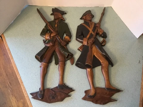 Vintage Sexton Cast Metal Continental & Minuteman Soldiers Wall Art Cover