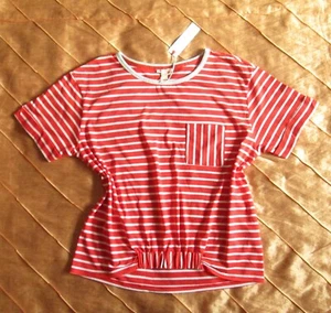 ESPRIT DAMEN TUNIKA OVERSIZE SHIRT KURZARM ROT WEISS GESTREIFT STREIFEN M 38 NEU - Bild 1 von 10