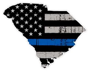 South Carolina State (V41) Thin Blue Line Vinyl Decal Sticker Car Laptop Cop - Bild 1 von 1