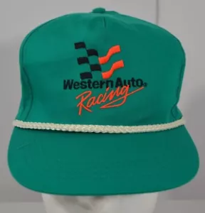 Vintage Baseballmütze Kappe Western Autorennen Auto Fahrwerkzeuge Druckknopflasche Logo Vater - Bild 1 von 1