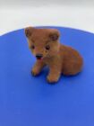 Vintage Ręcznie robiona Kunstlerschutz Niemcy Zachodnie Flokowany brązowy niedźwiedź Zabawka Figurka