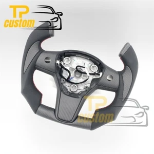 Matte Carbon Fiber F1 Shape Steering Wheel for Tesla Model 3 / Y 2016-2023 Black - Picture 1 of 8