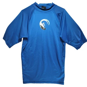 Kanu Shirt Youth XL Blue Rash Guard Surf Sun Protection Swim Beach Coastal - Picture 1 of 11