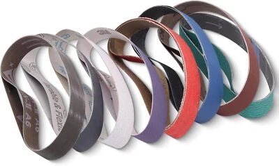 Correas de lijado 1 x 18 1x18 pulgadas, 16 piezas afilador de cuchillos correas de lijado para trabajo. Foto 1 de 4