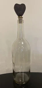 Jan Barboglio Wax Cast Iron Heart Bottle Stopper Glass Decanter - Picture 1 of 2