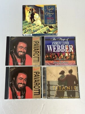CD Lot of 6 - A Night At The Opera 2 CDs, Pavarotti 2 CDs, Titanic, A. L. Webber Foto 1 de 4