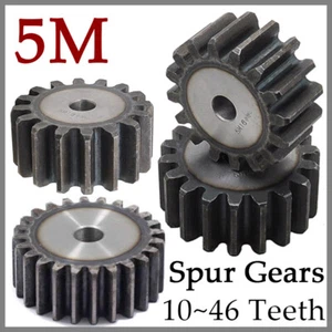 Spur Gears Pinion Gear 5 Mod Transmission Gear 10~46 Teeth 45# Steel Flat Gear - Picture 1 of 11