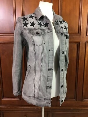 Chaqueta vaquera para mujer LuLaRoe gris pre envejecida bordada estrellas talla pequeña conocida como Foto 1 de 4