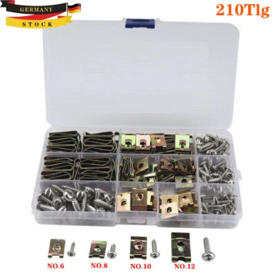 210x Blechmuttern Schnappmutter Sortiment Set Blechschrauben Gewinde Clip Mutter - Bild 1 von 4