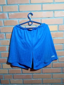 Umbro Vintage Football Soccer Shorts Blue Monogram Polyester Mens Size 2XL - Picture 1 of 13