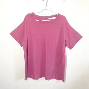 We The Free People Purple Ripped Cotton Top, size Medium, NWT! Orig $58 Oversize - Picture 1 of 12