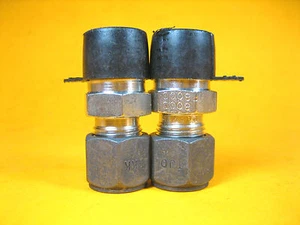 Parker 3/8" Tube x 3/8" NPT SS Straight Union Connector Lot of 2 - Picture 1 of 3