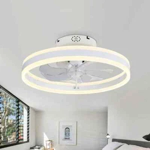 Bella Depot 20 in. Indoor Modern White Fan w/Dimmable Integrated LED+Remote - Picture 1 of 10