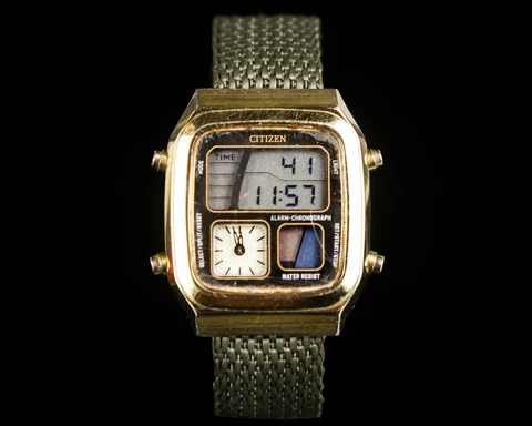 Vintage Rare Wristwatches Citizen Quartz Digital Watch Antique day and date Cover