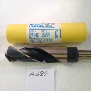 NEW Morse 15/16" DRILL BIT SILVER & DEMING BIT COBALT. USA 1/2" shank. (A686) - Picture 1 of 4
