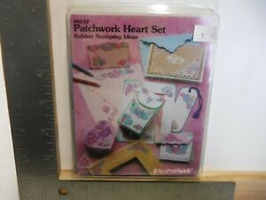 STAMPWORKS PATCHWORK HEART SET OF 7 FOAM MOUNT RUBBER STAMPS EUC A25754
