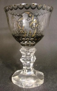 Schwarzlot Glas Pokal Haida / Steinschönau. Joh. Oertel & Co. Haida, um 1915. - Picture 1 of 1