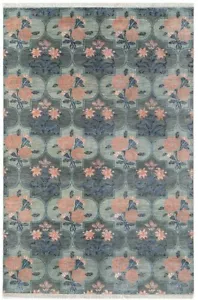FLORAL HAND MADE KNOTED MODERN DESIGNER MULTICOLOR CUSTOMISE RUG 8x10 9x12 12x14 - Picture 1 of 8