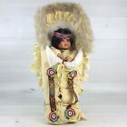 Vintage Madison Lee 12" Native American Baby Doll w Faux Fur Papoose & COA