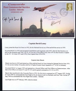 CONCORDE ANNIV. COVER SIGNED Cpt.MASSIE/WALPOLE/LOWE/LENEY_LONDON-BAHRAIN_UNIQUE - Picture 1 of 2