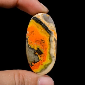 42 Carat Natural Bumble Bee Eclipse Jasper Oval Loose Gemstone Cabochon - Picture 1 of 2